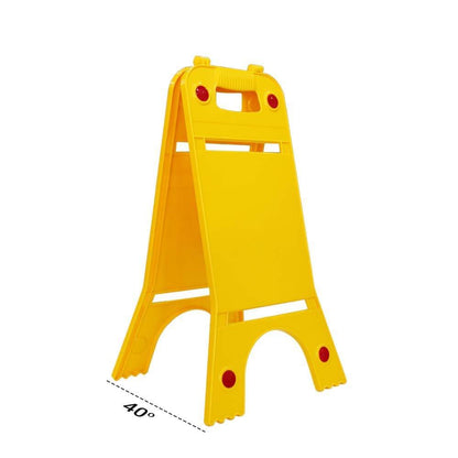 Two-Sided Fold-Out Printable Sign Board with Handle - Yellow - Biri Group 