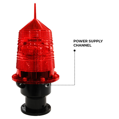 Red Warning Tower Light Solar Powered - Biri Group 