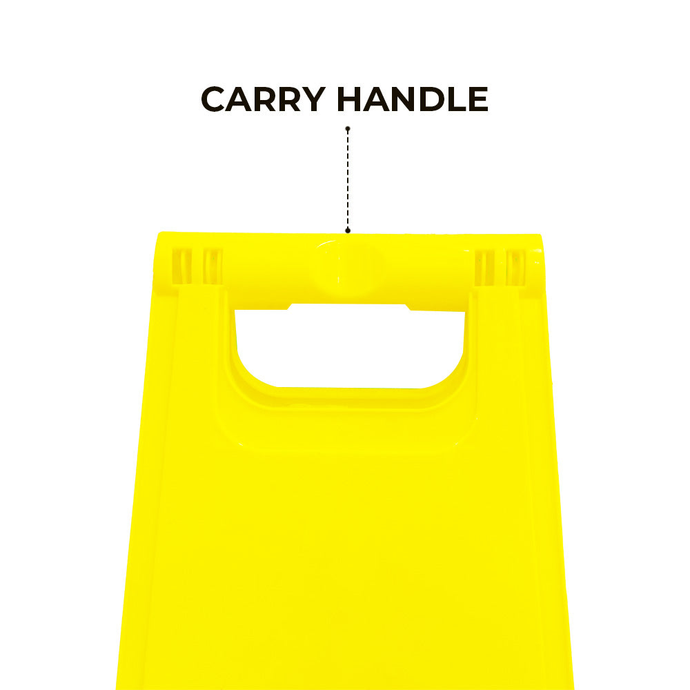 Yellow Two Side Printable Floor Sign - Foldable, Type A Freestanding - Biri Group 