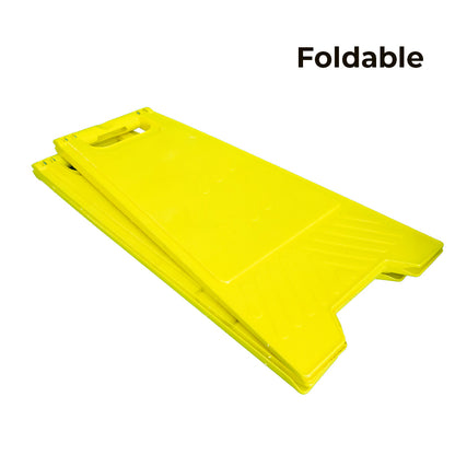 Yellow Two Side Printable Floor Sign - Foldable, Type A Freestanding - Biri Group 