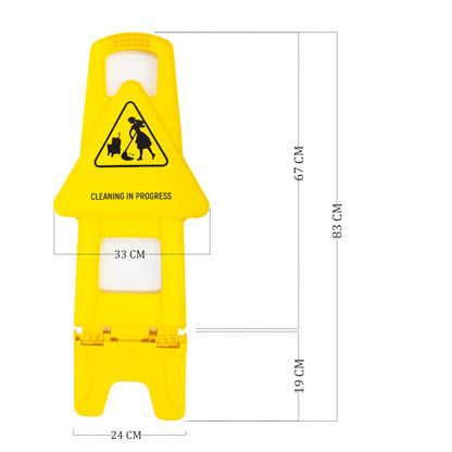 Freestanding Caution Wet Floor Sign - Yellow
