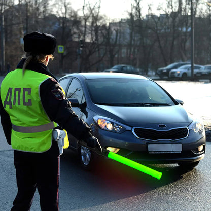 Battery Powered Traffic Safety Wand Baton LED Light with Green and Red Color