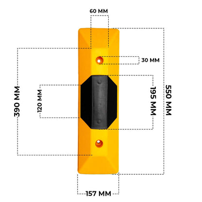Wheel Stop 10X15X55CM - Yellow & Black - Biri Group 