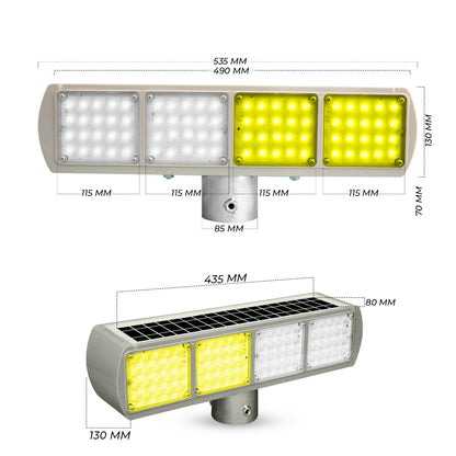 Solar Road Safety LED Strobe Light Yellow - Waterproof - Biri Group 