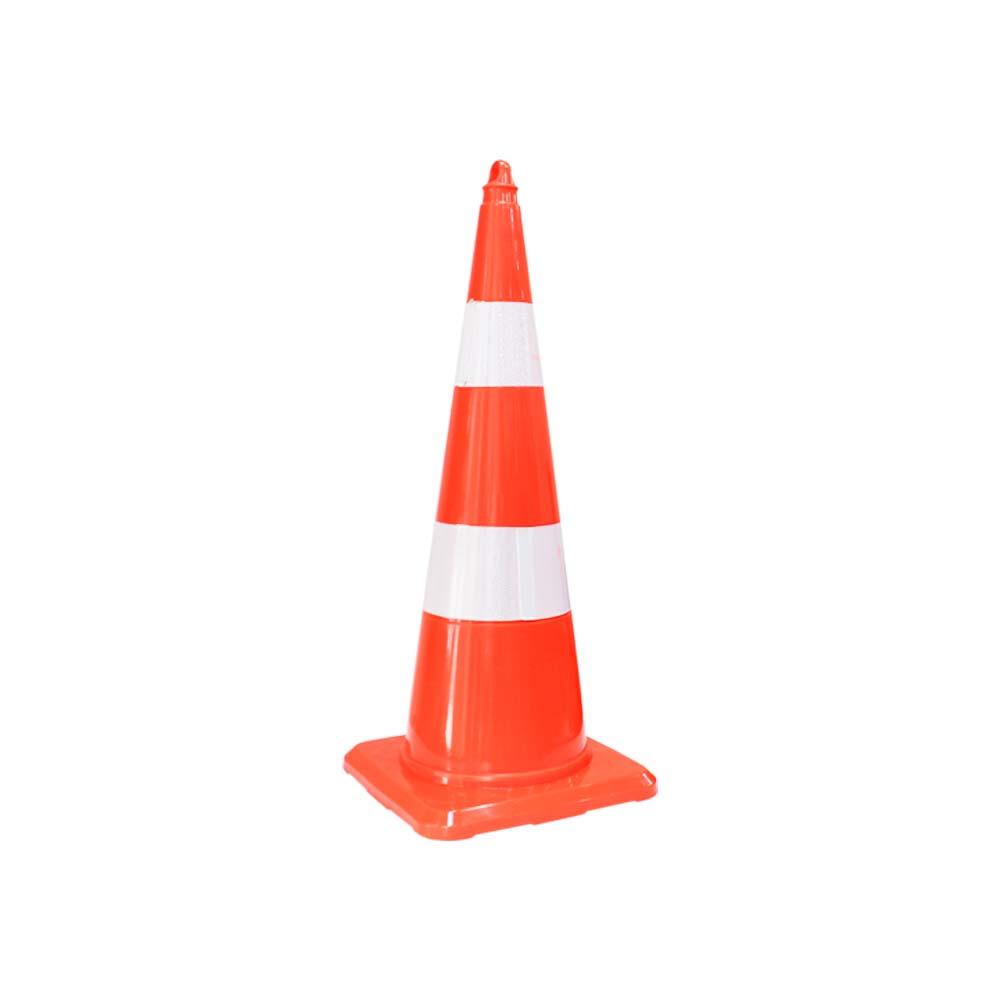 Traffic Cone 750 MM for Safety | Unbreakable Full Soft PVC Reflective Traffic Cone - Biri Group 